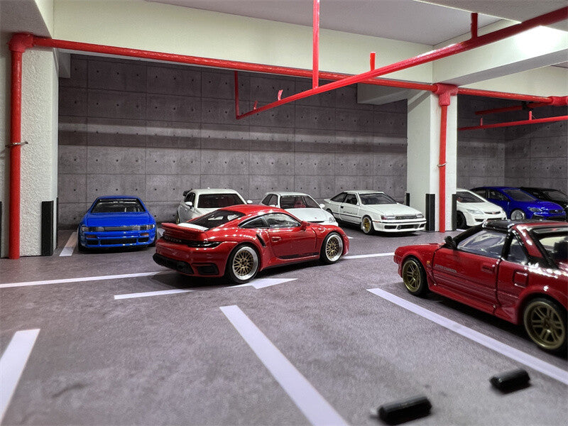 1:64 Garage Parking Lot Underground Parking Scene Unassembled Model Toy No Car