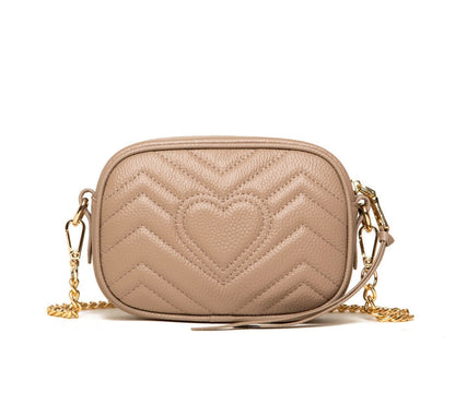 Tassel Sling Handbags Genuine Leather Quilted Shell Chain Vintage Shoulder Purse