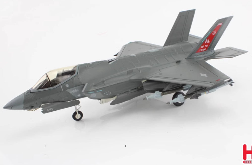 1:72 HM F-35A "Red Tail" 18-5420, 187 FW, Alabama ANG 2024 Fighter Diecast Model