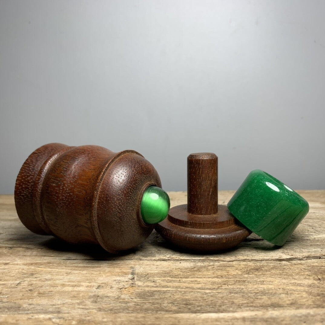 Collections Chinese Rosewood Carved Exquisite Thumb Ring Box Ring Storage Box