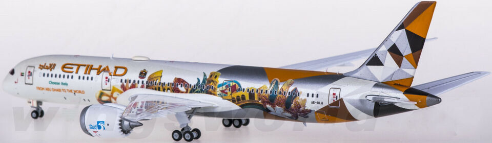 1:400 JC Wings ETIHAD BOEING 787-9 Passenger Airplane Diecast Aircraft Model