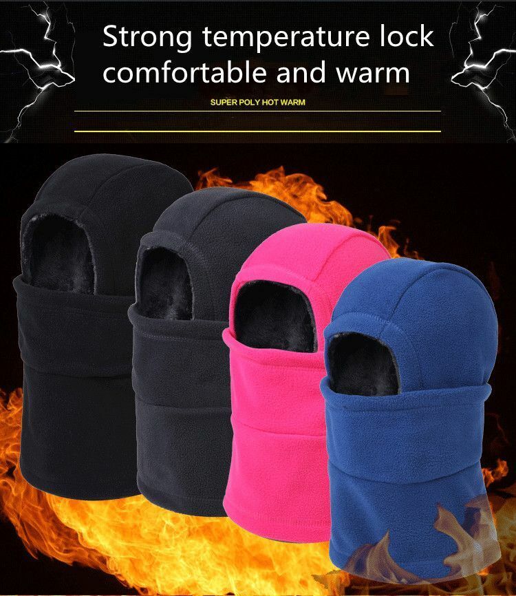 Winter Hat Fleece Scarf Beanie Neck Warm Thick Hiking Running Cycling Windproof