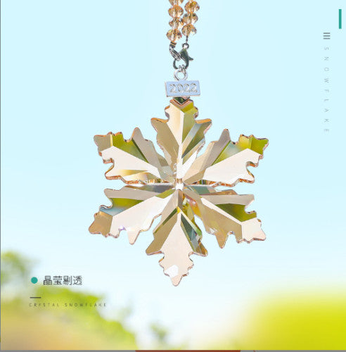 New style 8CM Snowflake Crystal Glass Hanging Xmas Decor Suncatcher Pendant-