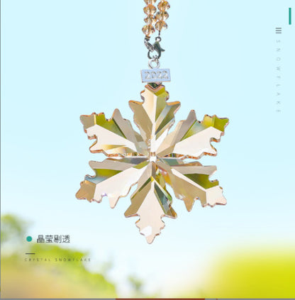 New style 8CM Snowflake Crystal Glass Hanging Xmas Decor Suncatcher Pendant-