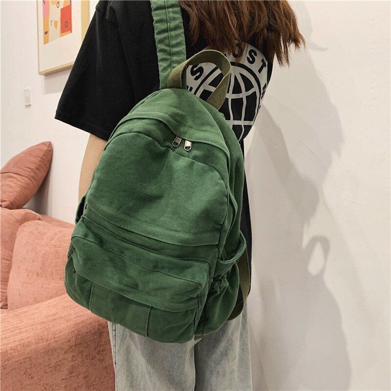 Women Backpack Quality Backpack Large Canvas Student School Bag Zipper Book Bags