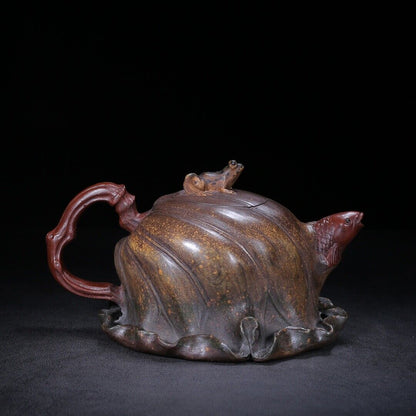 Chinese Yixing Zisha Clay Handmade Exquisite Teapot （荷塘月色 底款：蒋蓉）