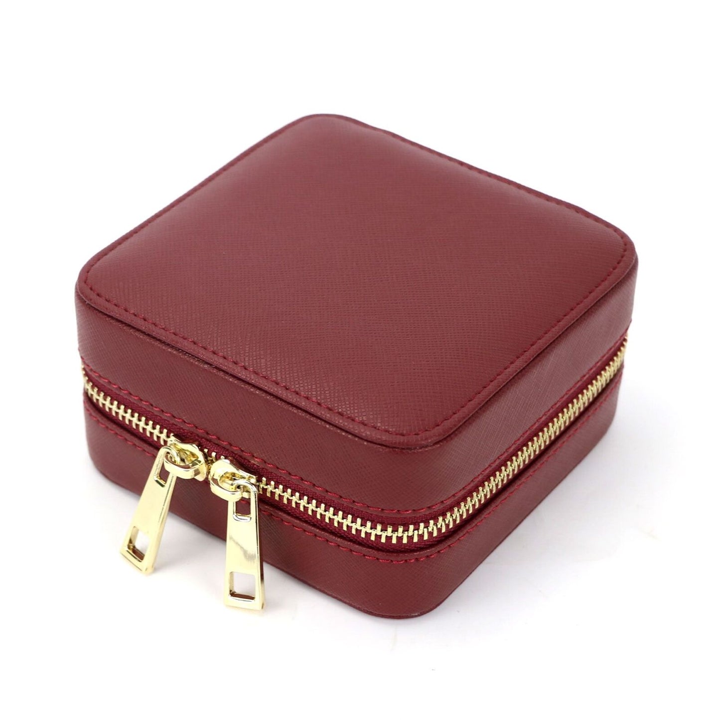 Customized Genuine Leather Earrings Ring Case Jewelry Storage Box 11.5*11.5*6 CM