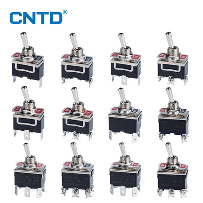 CNTD Self-locking Toggle Switch 15A 250VAC C5 Series Single Pole Double Pole