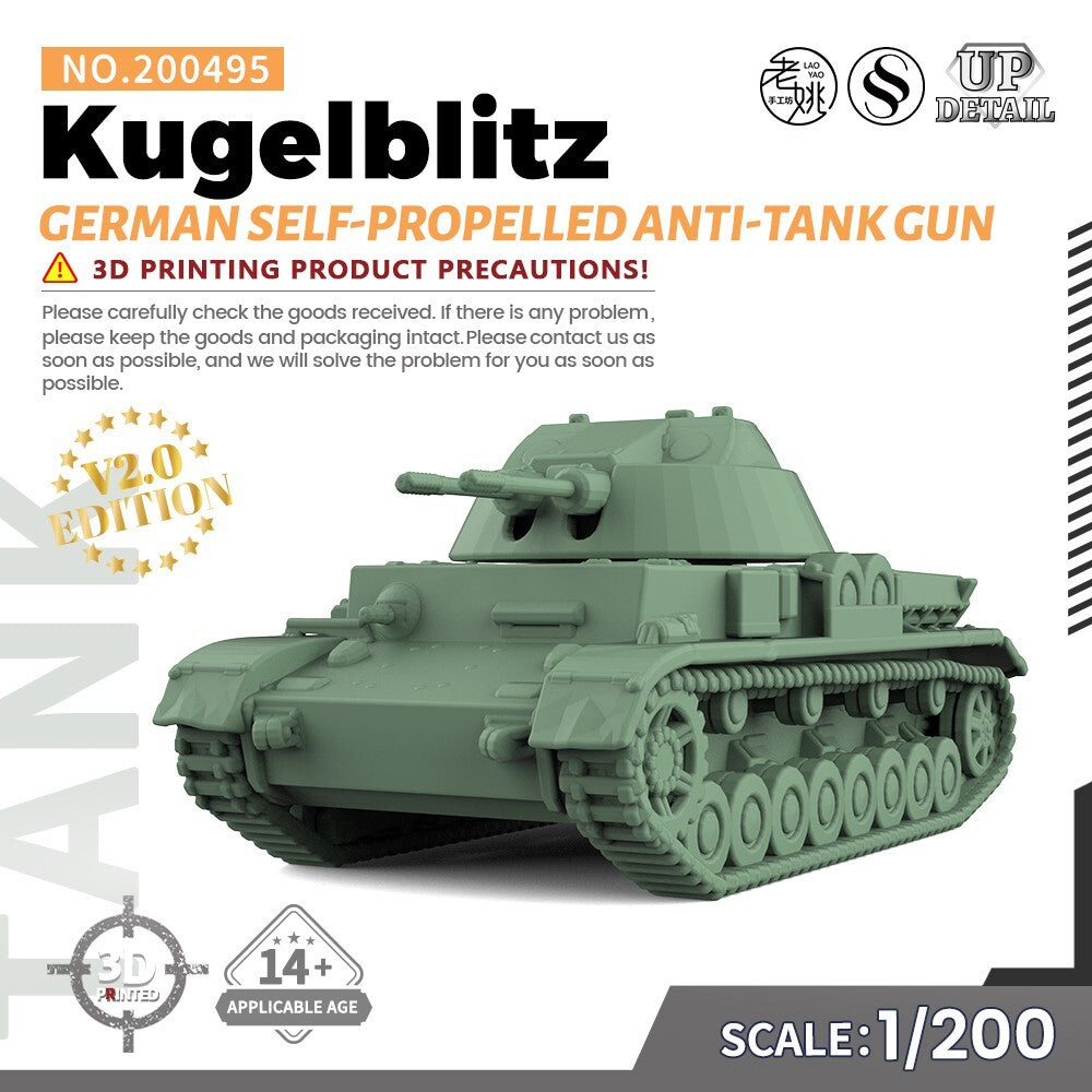 SS200495 1/200 Military Model Kit German Kugelblitz Self-Propelled Anti-Tank Gun