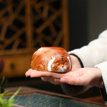 Handmade Tea Cup Tiger Design Real Yixing Zisha Clay Master Cup With Handle New