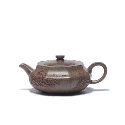 Hand Carved Master Tea Pot Real Yixing Zisha Clay Chinese Kungfu Tea Pot 210ml