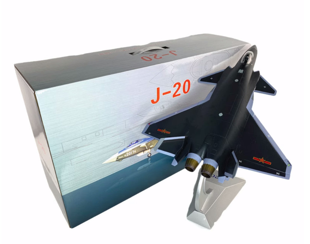 1:48 45CM J-20 2017 Stealth Fighter Jet Airplane Diecast Military Aircraft Model