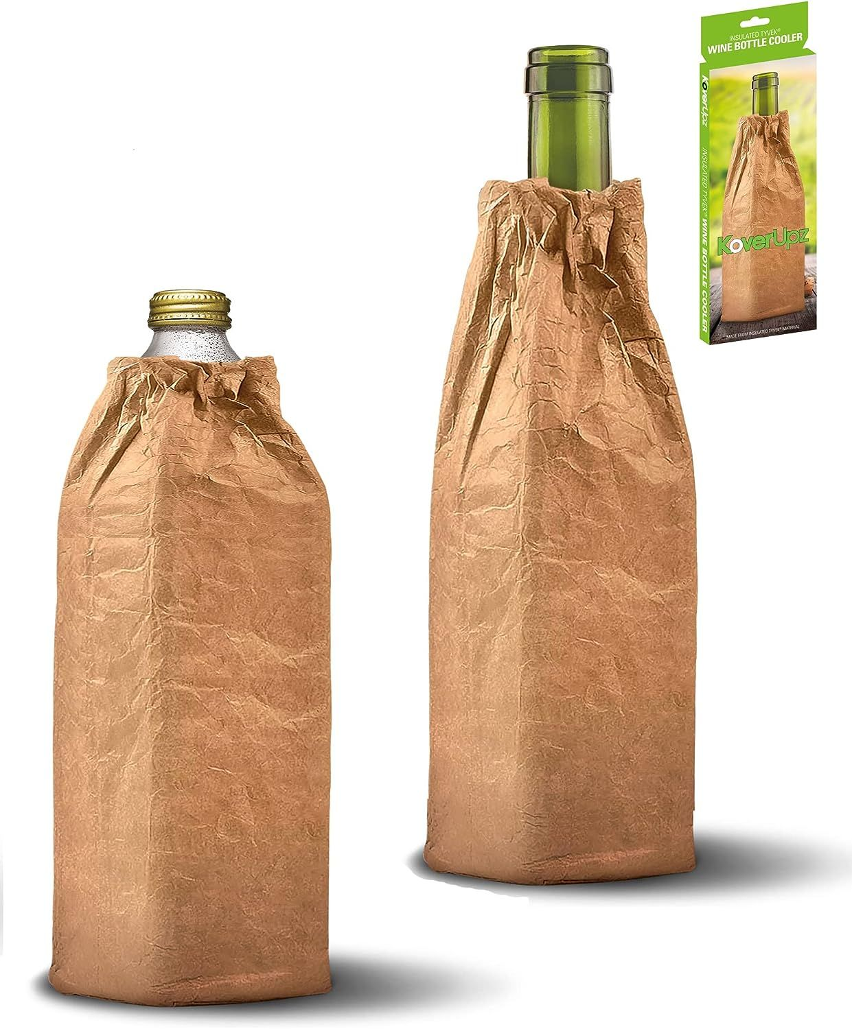 KoverUpz TYVEK BROWN BAG ARTWORK INSULATED WINE BOTTLE & 40oz COOLER SLEEVE...