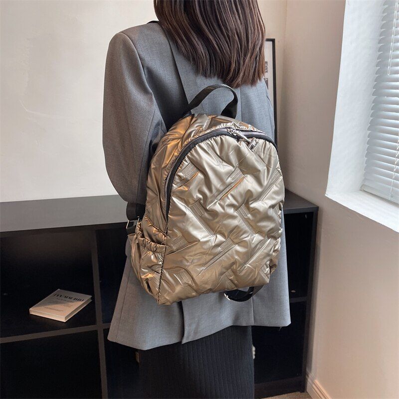 Space Down Backpack Women Minimalist Backpacks Traveling Back Bags 27*35*12 CM