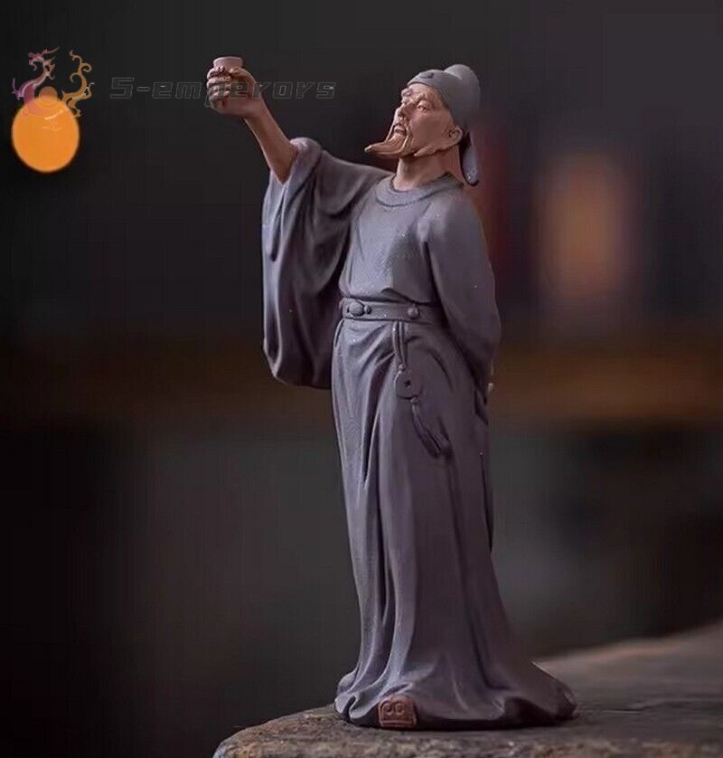 Chinese Poet Li Bai Statue Zi Sha Clay Figure