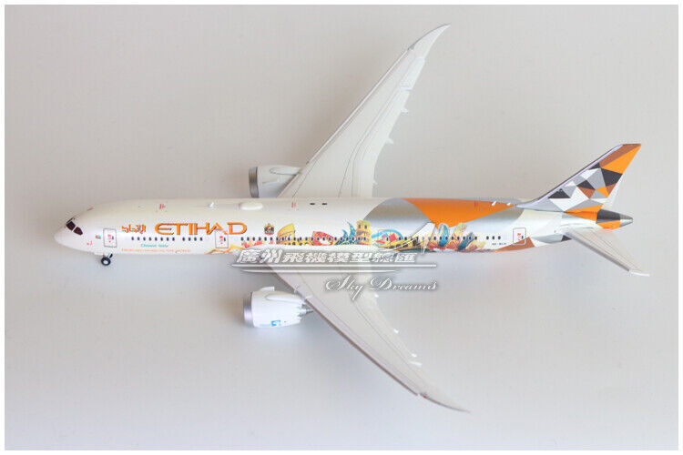 1:400 JC Wings ETIHAD BOEING 787-9 Passenger Airplane Flap Down Diecast Model