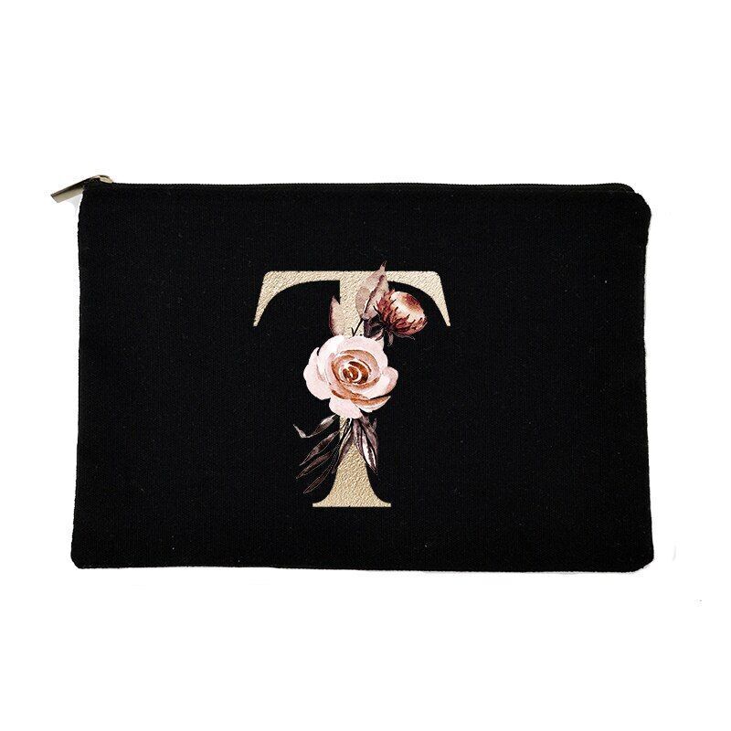 Makeup Bag Letter Print Traveling Case Organizer Storage Pouch Purse 14*22*14 CM
