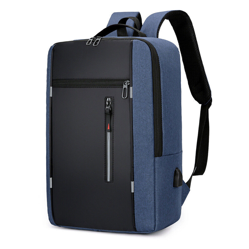 Men Women 17'' Backpack Bookbag School Travel Laptop Rucksack Zip Bag USB Port