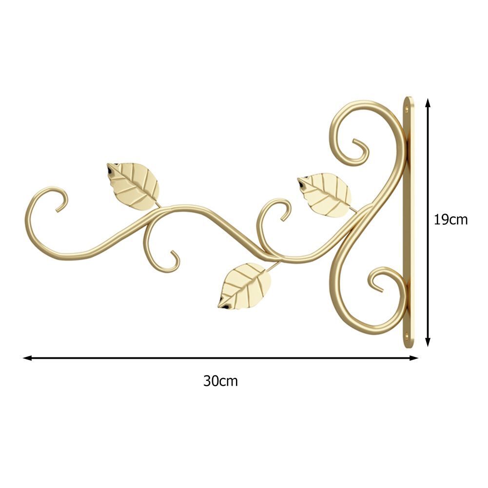 Wall Mounted Bracket Metal Flower Basket Bird Pattern Holder Hanger Rustic Hooks