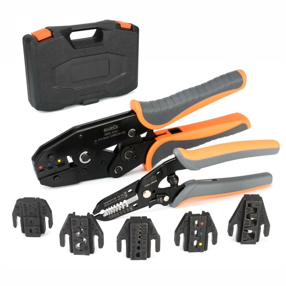 IWISS KIT-0535 Ratcheting Crimping Tool Set Quick Change Ratchet Crimper Set