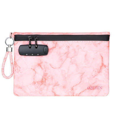 Smell Proof Bag with Combination Lock Certificates 10 x 7 inches, Pink