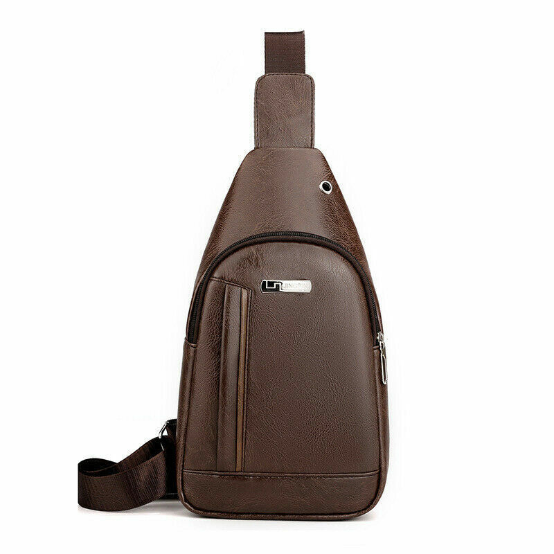 Fashion Shoulder Bag Chest Pack Canvas USB Charging Crossbody Handbag Waist Pack
