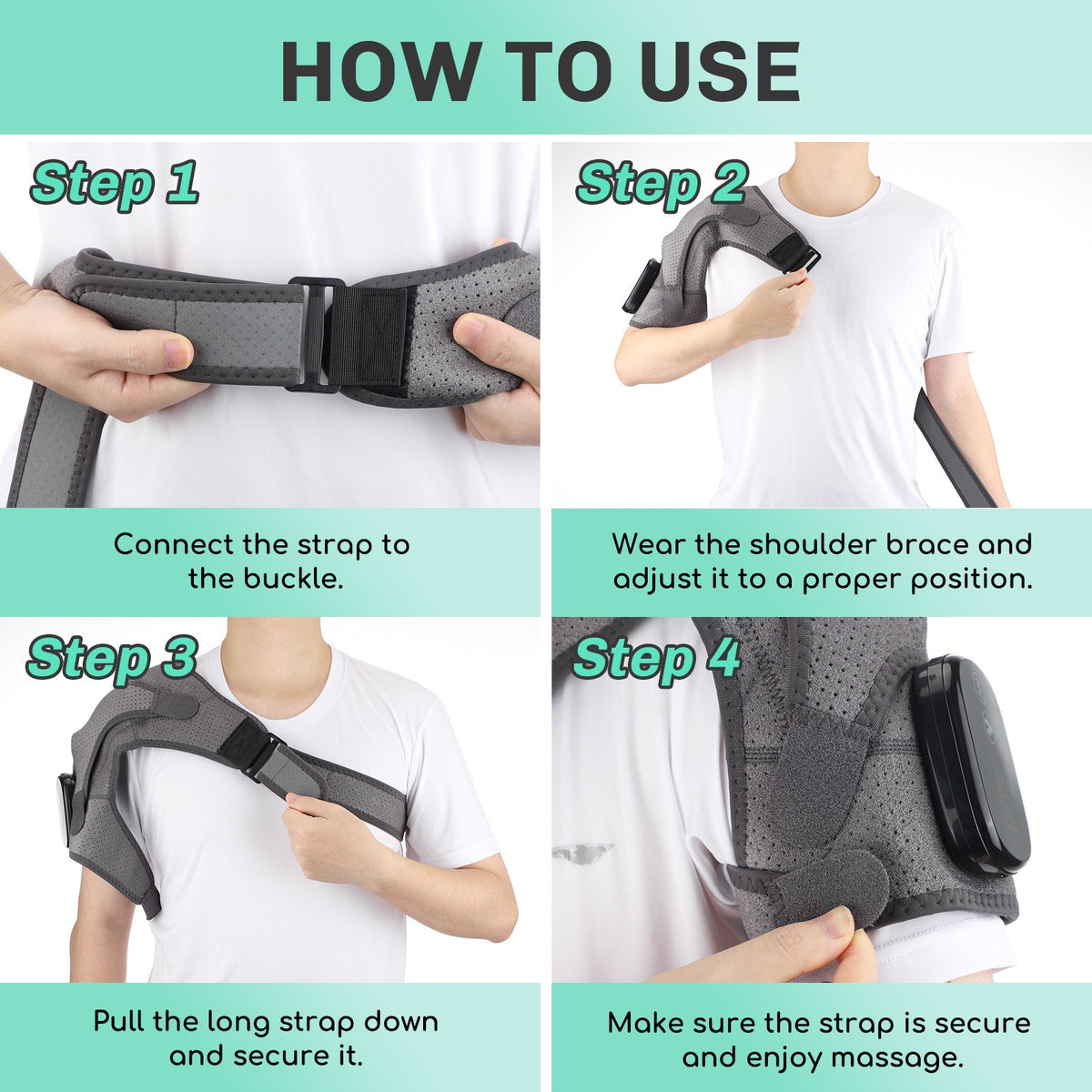 Electric Heated Shoulder Massager with Vibration Massage Brace Joint Pain Relief