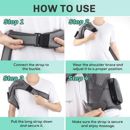 Electric Heated Shoulder Massager with Vibration Massage Brace Joint Pain Relief