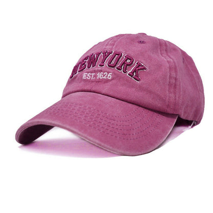 Mens Womens Washed Cotton Vintage NY Est.1625 Baseball Dad Cap Adjustable Hat