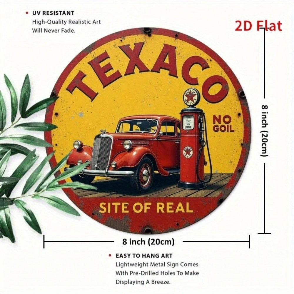 Vintage 8x8 Tin Sign Texaco Gas Station Retro Wall Art for Home Bar Garage