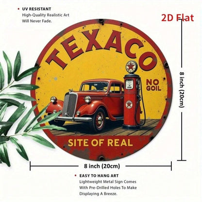 Vintage 8x8 Tin Sign Texaco Gas Station Retro Wall Art for Home Bar Garage