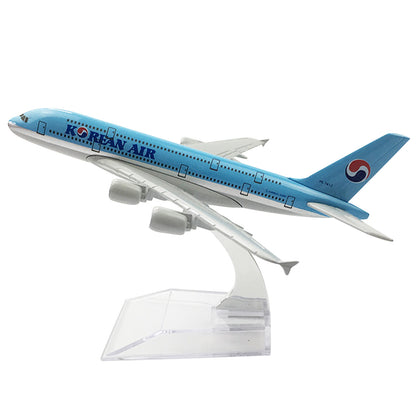 16cm Korean Air A380 Model Plane 1:400 Alloy Diecast Aircraft Model Collection