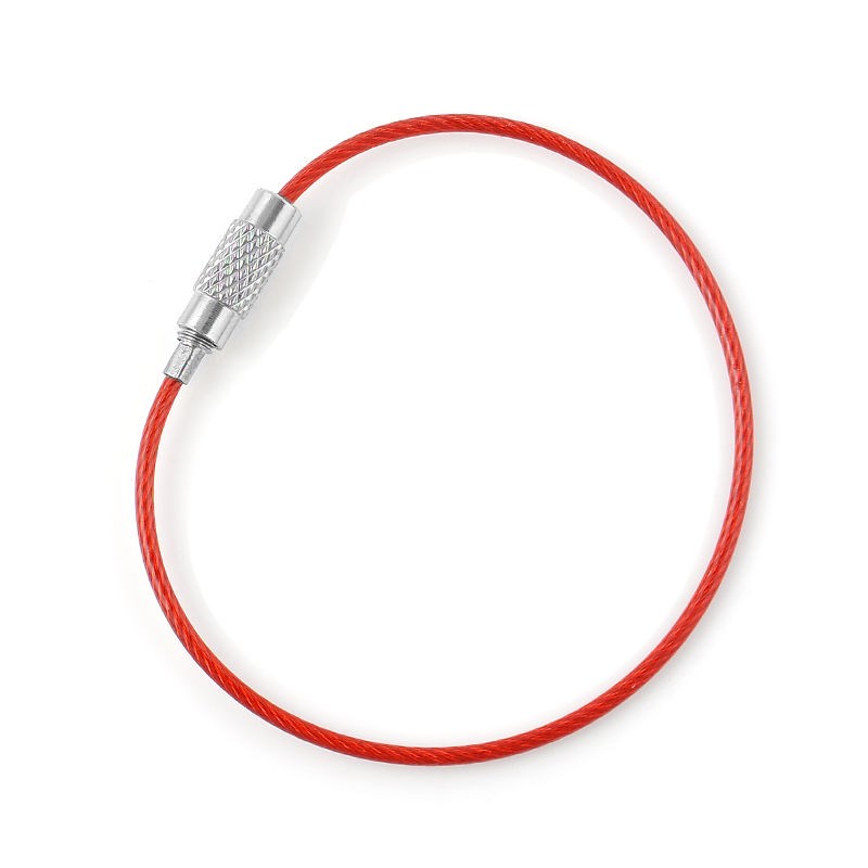 Screw Locking Stainless Steel Wire Keychain Cable Rope Key Holder 5/10/15/20Pcs