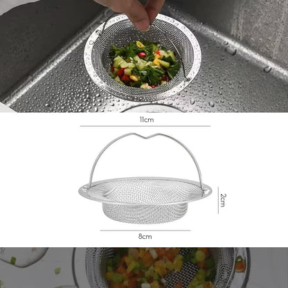 2PCS Kitchen Sink Strainer Large Wide Rim 4.5" Stainless Steel Mesh Drain Filter