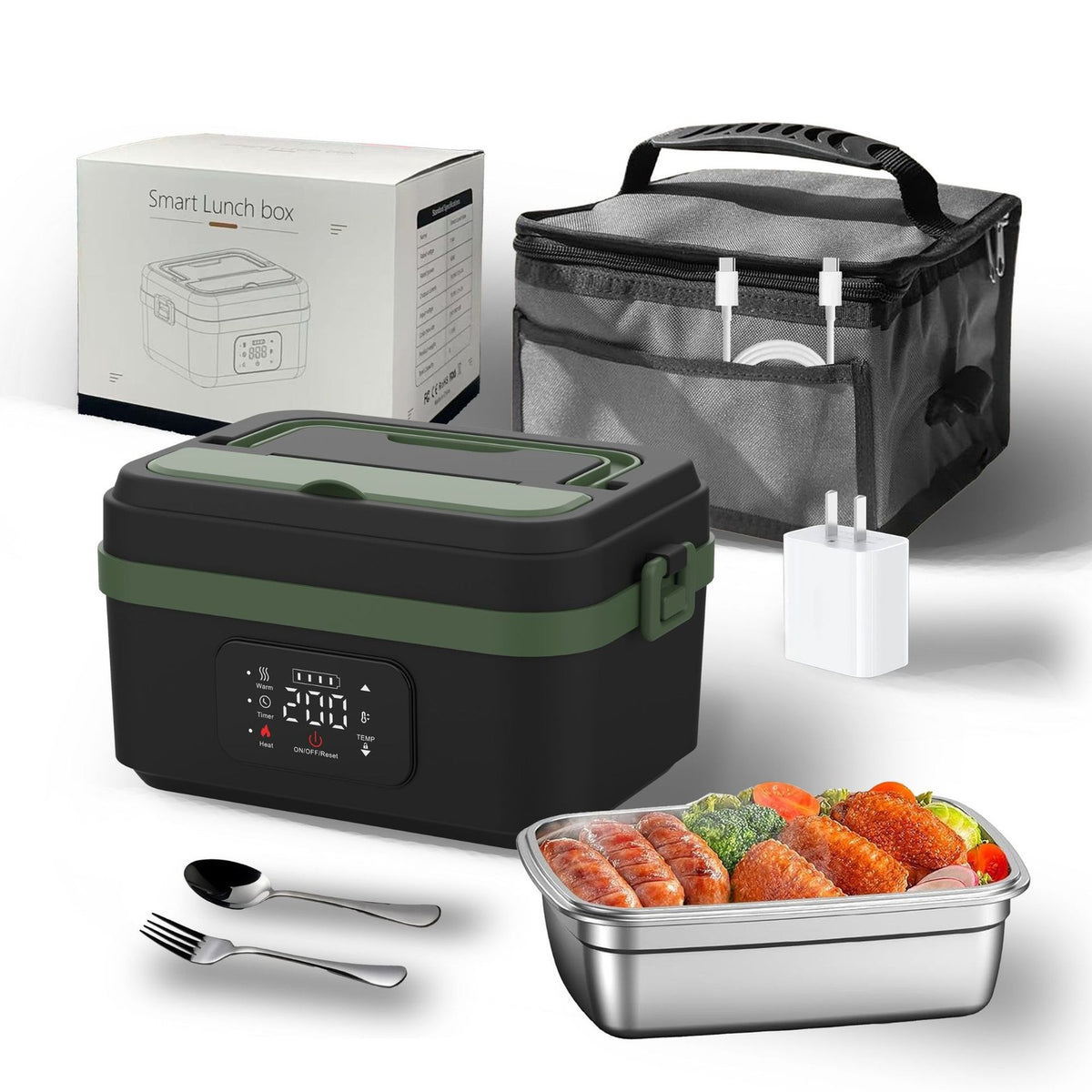 Cordless Electric Lunch Box Adults Programmable Rechargeable Food Warmer