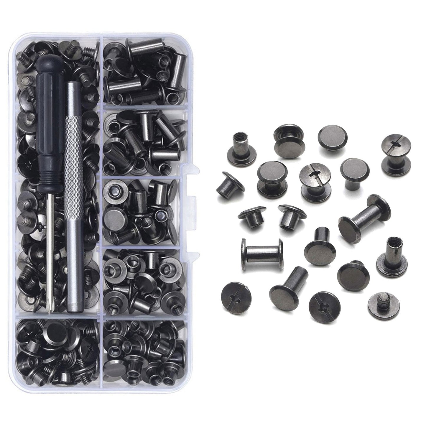 110set/pack 6 sizes Iron Material Chicago Screws For Home DIY Leather Working