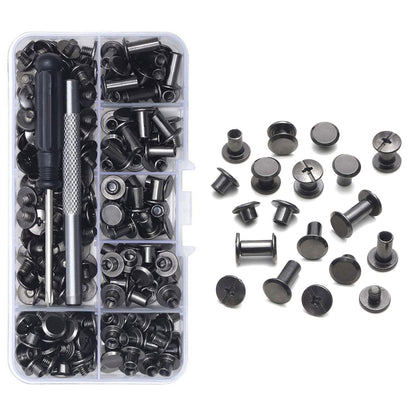110set/pack 6 sizes Iron Material Chicago Screws For Home DIY Leather Working