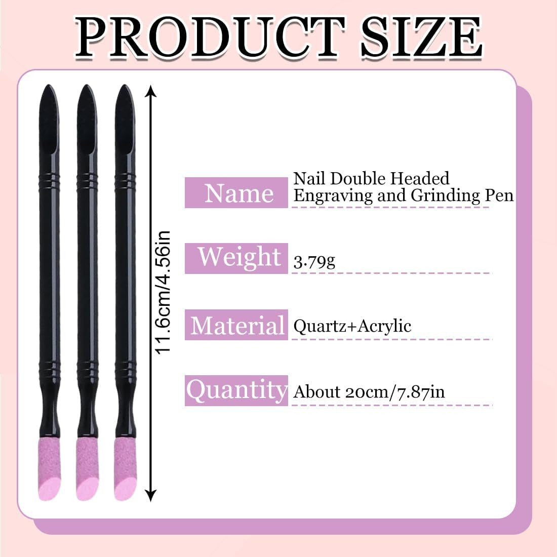10X Nail File Cuticle Stone Pusher Trimmer Nail Sanding Sticks Nail Buffing Tool
