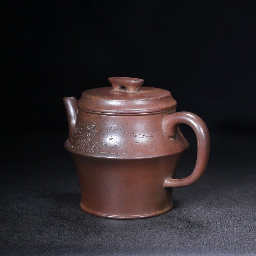 Chinese Yixing Zisha Clay Handmade Exquisite Teapot （轮（柴烧窑变） 底款：邵全章）