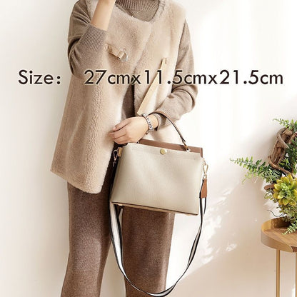 Genuine Leather Handbag Tote Crossbody Bag Satchel Purse 27x11.5x21.5 Cm Cotton