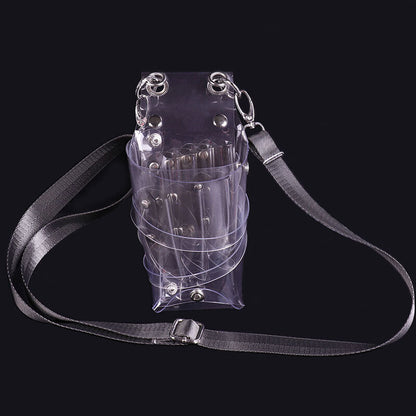Transparent PVC Hairdresser Scissors Bag Holder Shears Waist Shoulder Bag