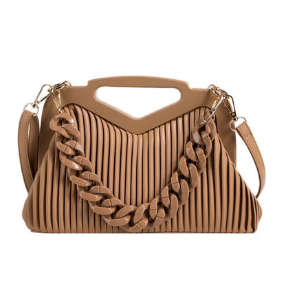 Acrylic Handbag Chain Shoulder Bag Synthetic Leather Crossbody Clutch 30*19*11CM