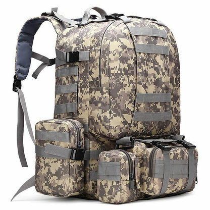 Tactical Backpack 50L Waterproof Bag Hiking Rucksack Outdoor Camping Equipment
