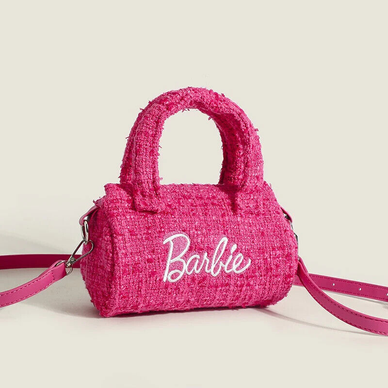 2pcs Fashion Girls Women Pink Black Niche Design Fragrance Barbie Bags
