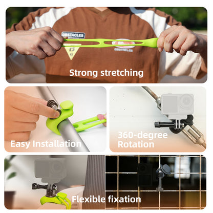 Green Flexible Mount Kit For Gopro Hero/Insta360/DJI Osmo Action/SJCAM/EKEN