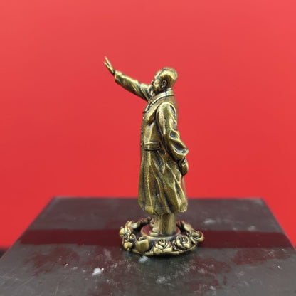 58mm Solid Brass China Chairman Mao Statue Mao Zedong Sculptures Table Ornament