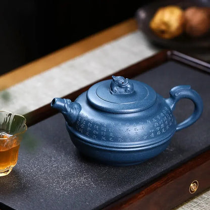 340ml Hand Painted Teapot Purple Clay Blue Tea Pot Kung Fu Zisha Teapot Tea Set