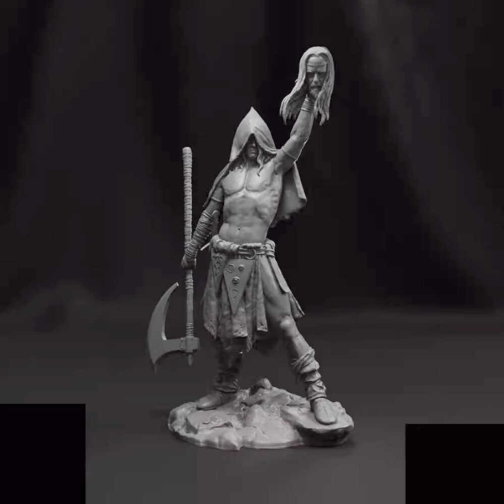 1/24 Resin Figure Model kit Fantasy Axe Male Warrior unassembled unpainted