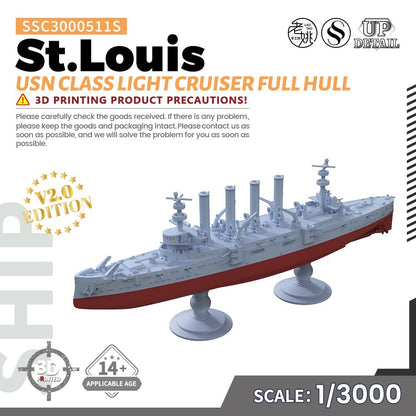 SSC3000511S 1/3000 Military Model Kit USN St.Louis Class Light Cruiser Full Hull