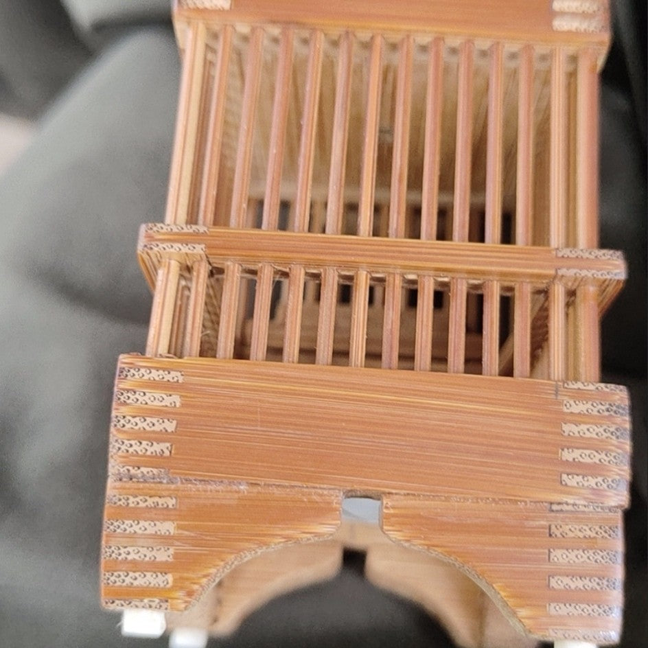 Handmade Bamboo Cricket Cage Square Singing Insect Keeper Chinese Folk Craft